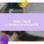 How I built a resource network