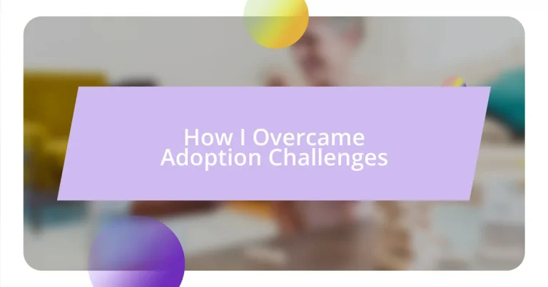 How I Overcame Adoption Challenges